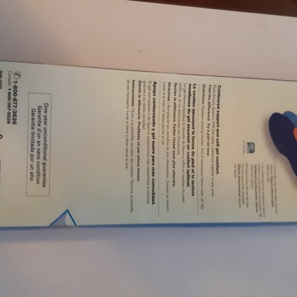 Spenco Performance Gel Comfort Insoles Size 3(Womens 9-10, Mens 8-9)(Timberland) - Picture 2 of 5